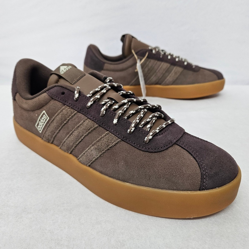 Adidas VL Court 3.0 Skateboarding Shoes JP5294 Brown Suede Gum Men's Size 9.5